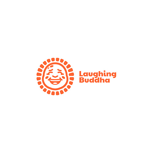 laughingbuddha弥勒佛logo设计微笑脸头哈哈大笑表情图标设计